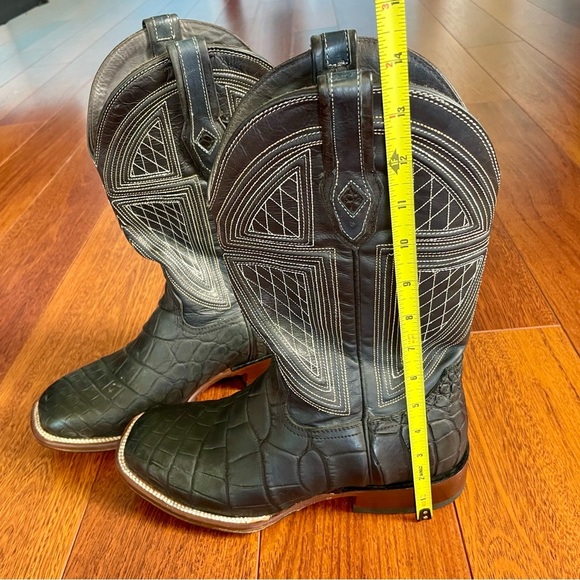 Stetson BLACK FALLS ALLIGATOR COWBOY BOOT size 9 1/2 EE - Picture 16 of 16